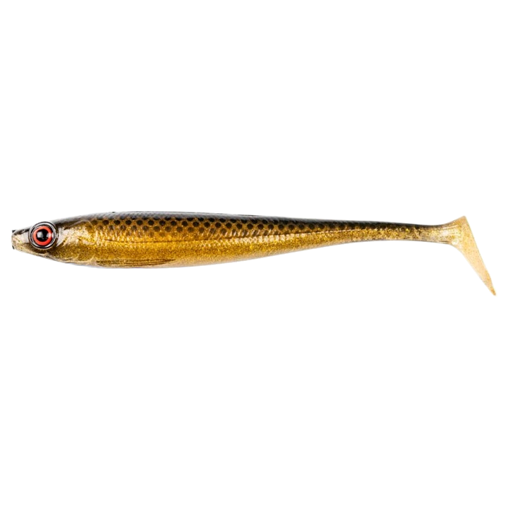 Daiwa Prorex Duckfin Shad 2.0 Haukijigi 20cm 45g Spotted Bullhead sivulta, pää vasemmalla