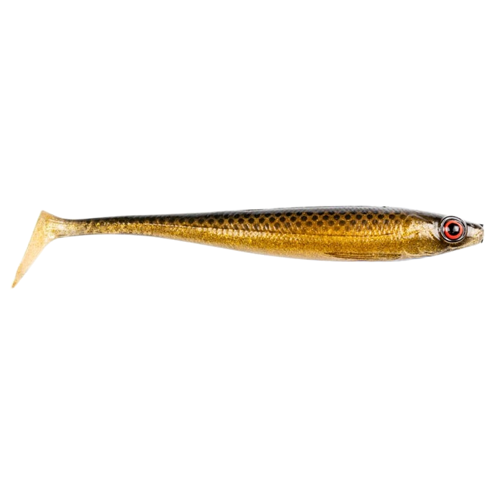 Daiwa Prorex Duckfin Shad 2.0 Haukijigi 20cm 45g Spotted Bullhead sivulta, pää oikealla