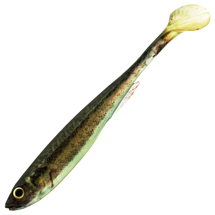 Daiwa Prorex Real Slim Shad Y LIVE 10.5cm Jigi, väri Baby Zander: tumma kuvioitu selkä, hopeinen kylki ja vaalea pyrstö