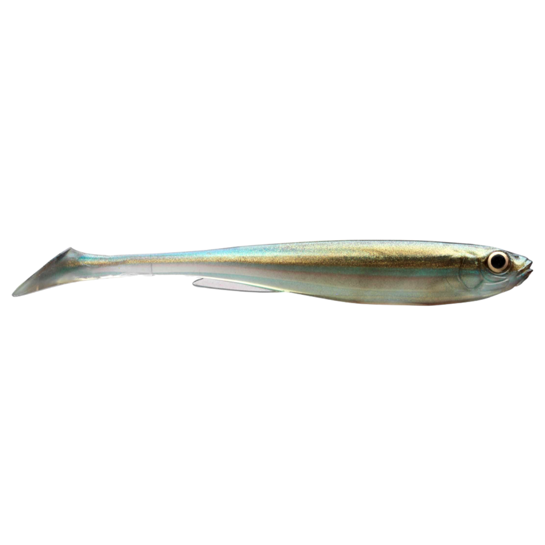 Daiwa Prorex Slim Shad Y 10.5cm Jigi Green Bleak sivulta, pää oikealla