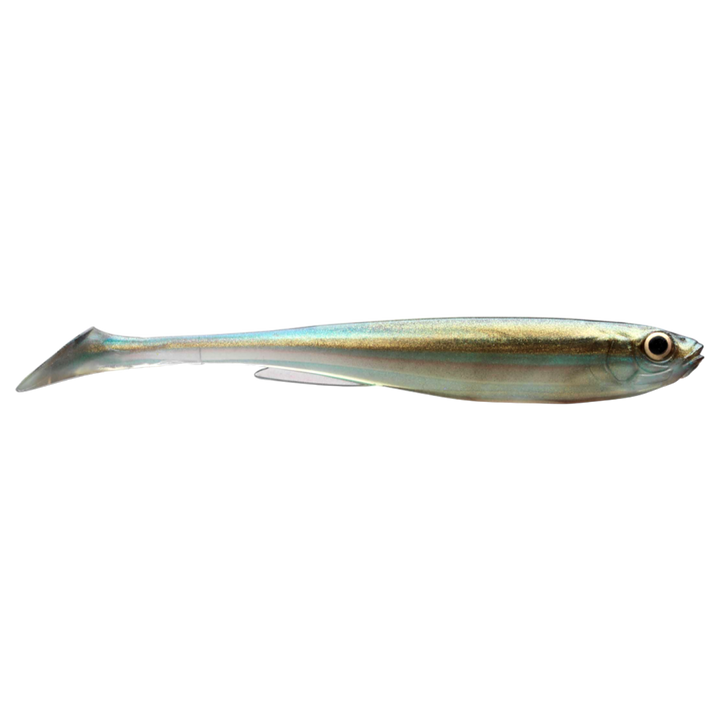 Daiwa Prorex Slim Shad Y 10.5cm Jigi Green Bleak sivulta, pää oikealla