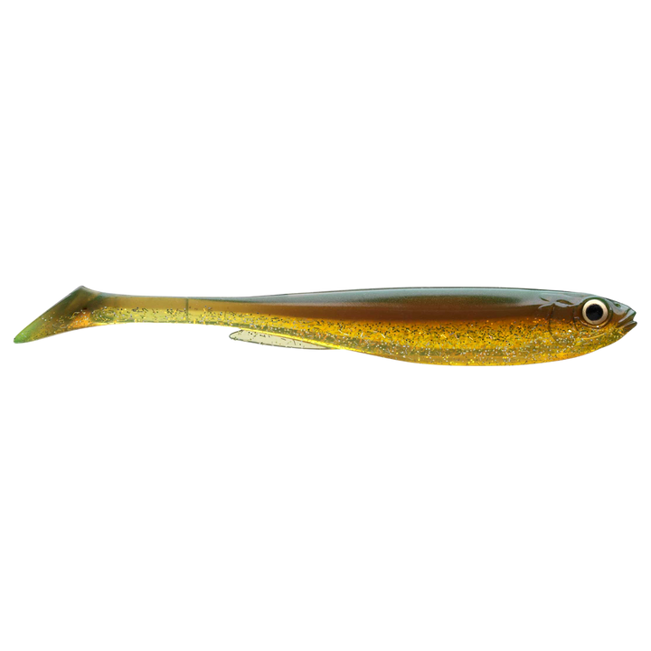 Daiwa Prorex Slim Shad Y 16cm Jigi Golden Shiner sivulta, pää oikealla