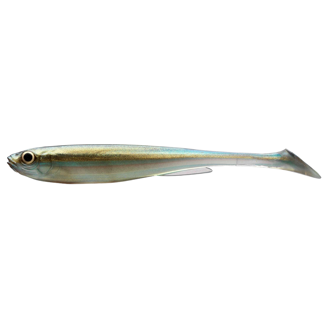 Daiwa Prorex Slim Shad Y 16cm Jigi Green Bleak sivulta, pää vasemmalla