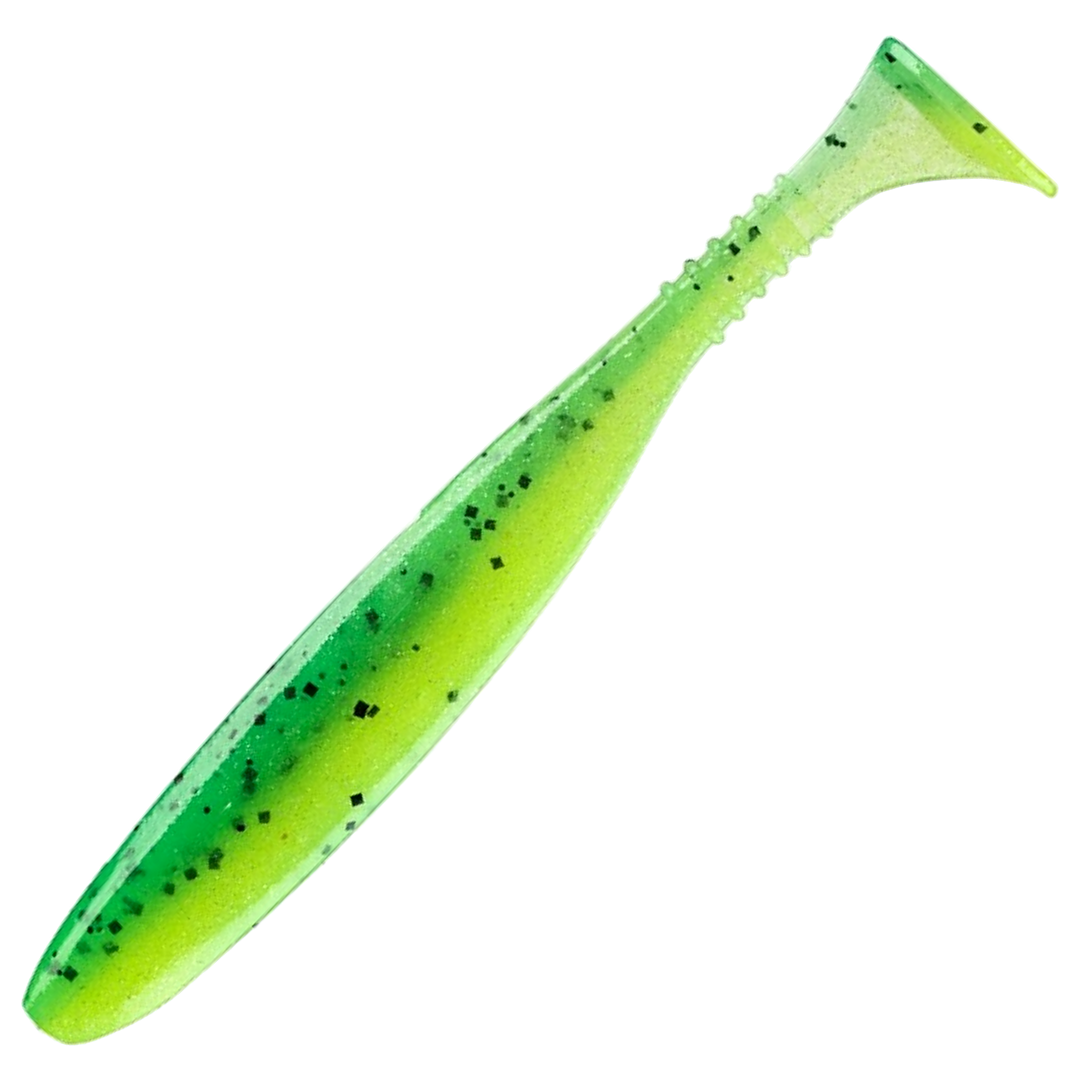 Daiwa Tournament D´Fin 12.5cm Jigi, väri UV Chart Tiger: vihreä runko ja mustat pilkut