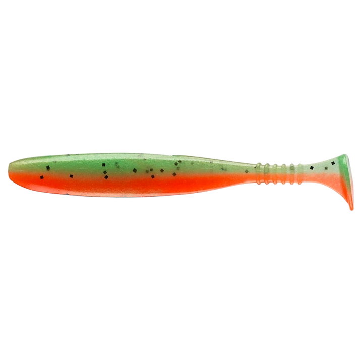 Daiwa Tournament D´Fin 7.5cm Jigi UV Hot Tomato sivulta, pää vasemmalla