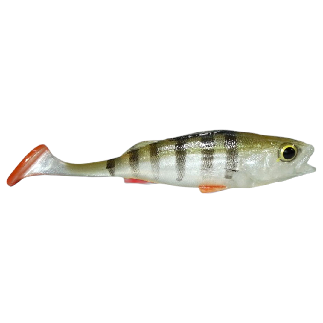 Dominator URSB Ahven Lapiopyrstö Jigi 10cm BZP sivulta, pää oikealla