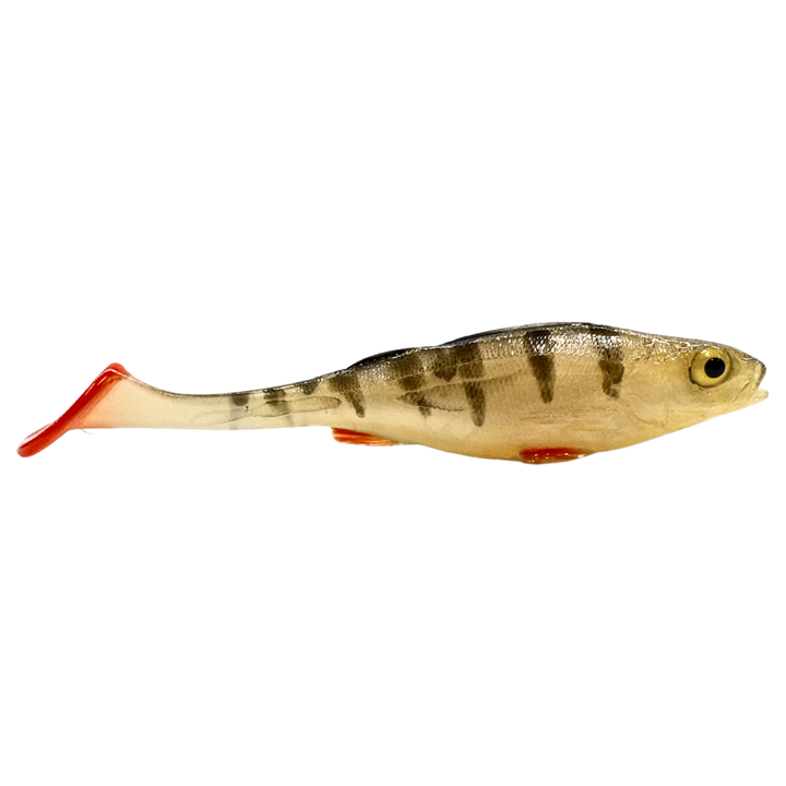 Dominator URSB Ahven Lapiopyrstö Jigi 13cm OP sivulta, pää oikealla