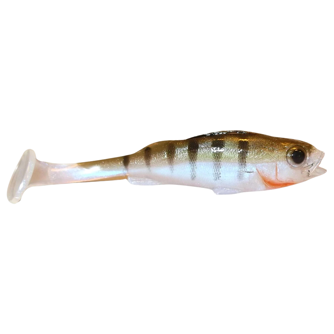 Dominator URSB Ahven Lapiopyrstö Jigi 8cm ZN sivulta, pää oikealla