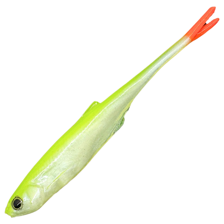 Dominator URSB Salakka V-pyrstö Jigi 11cm, väri VUVP: kellanvihreä runko ja oranssi pyrstö