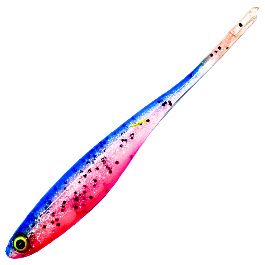Dominator URSB Salakka V-Pyrstö Jigi 6,5cm, väri VNSR: sininen selkä, punainen kylki ja mustat pilkut
