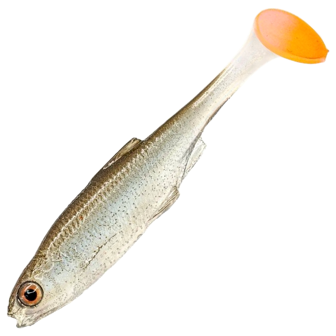 Dominator URSB Särki Lapiopyrstö Jigi 7,5cm, väri ON: harmaa selkä, hopeinen kylki ja oranssi pyrstö