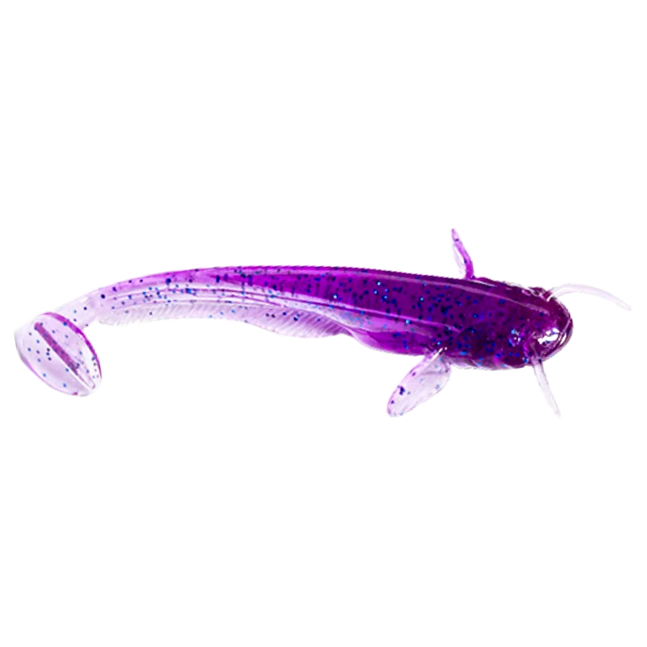 FishUp Catfish Jigi 3" Violet/Blue sivulta, pää oikealla