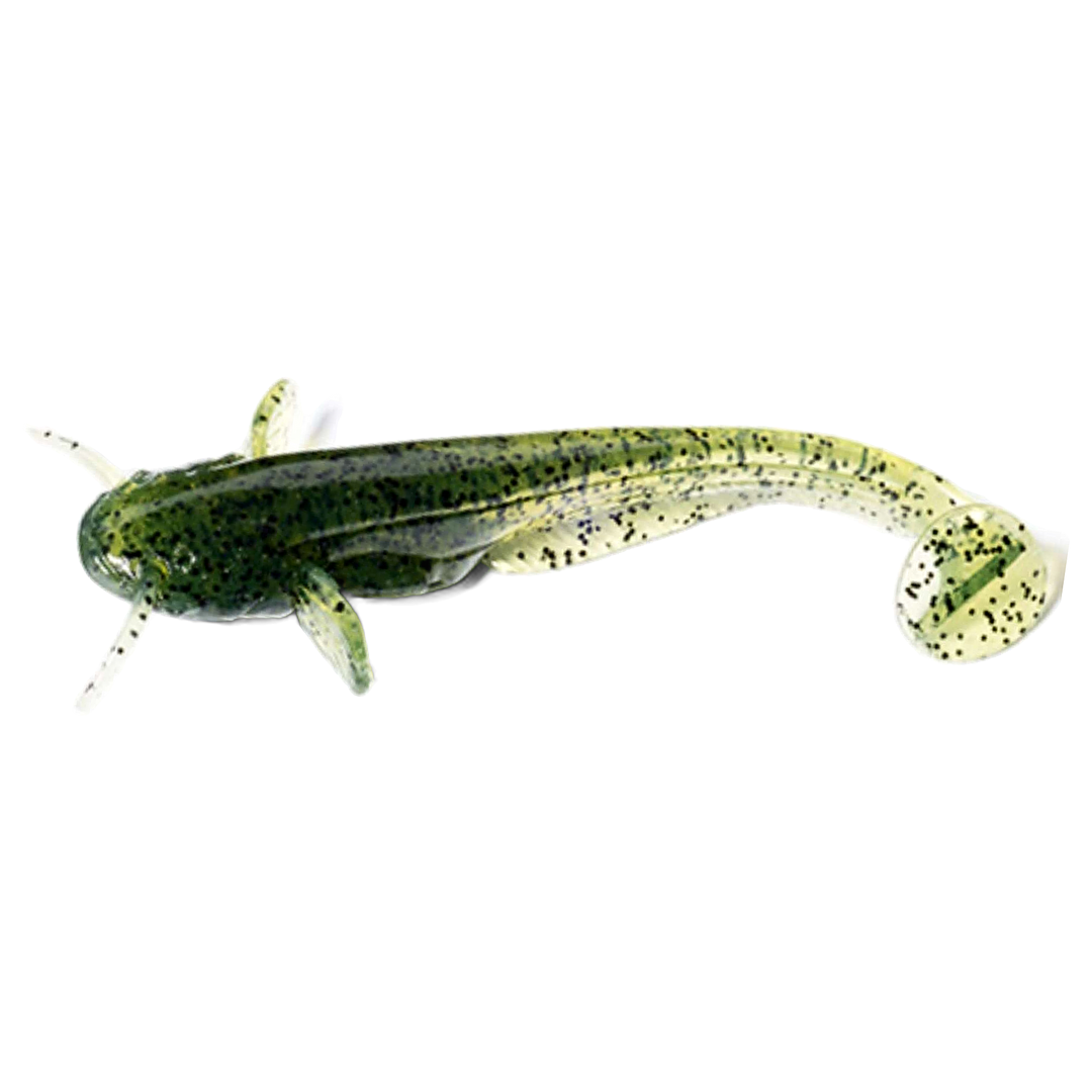 FishUp Catfish Jigi 3" Watermelon Seed sivulta, pää vasemmalla