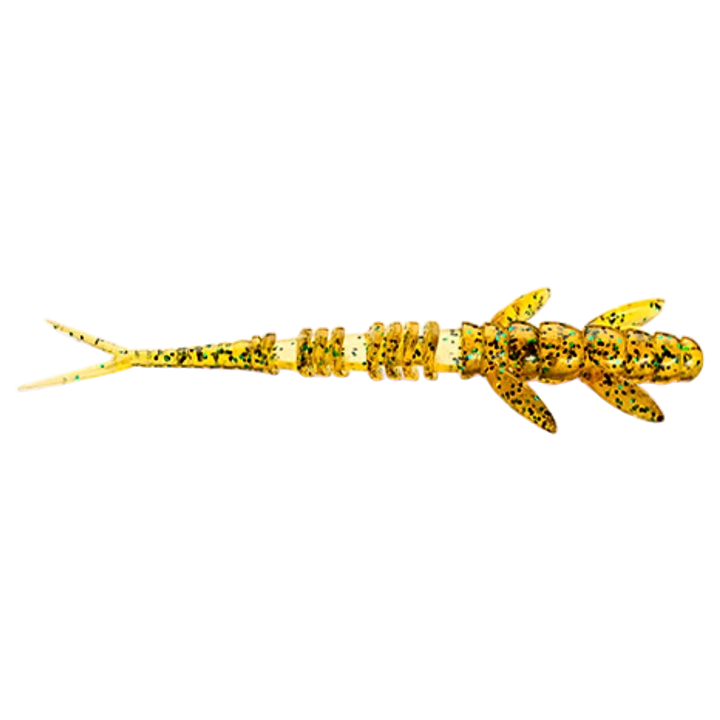 FishUp Flit Jigi 3" Caramel/Green &amp; Black sivulta, pää oikealla