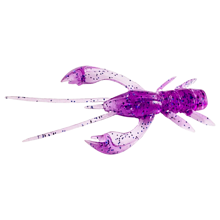 FishUp Real Craw Jigi 2" Violet/Blue ylhäältä, pää vasemmalla