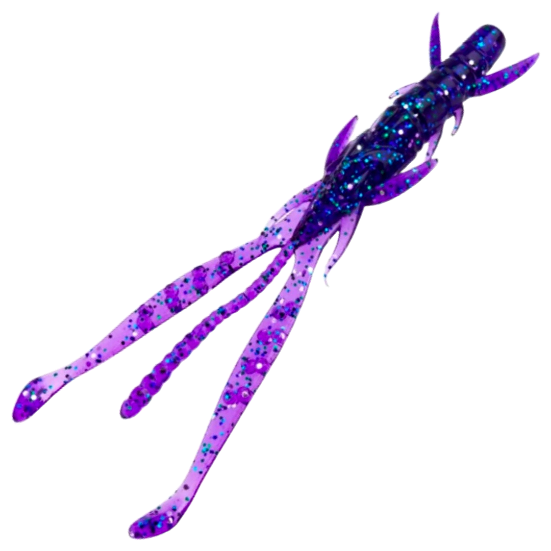 FishUp Shrimp Jigi 3", väri Dark violet/Peacock & Silver: violetti runko ja hopeiset hileet