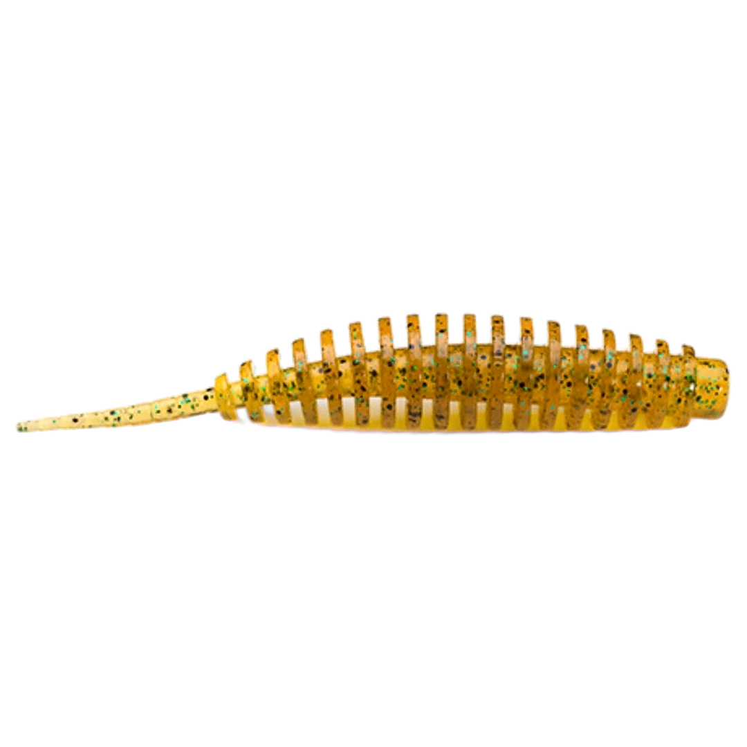 FishUp Tanta Jigi 3.5" Caramel/Green & Black sivulta, pää oikealla