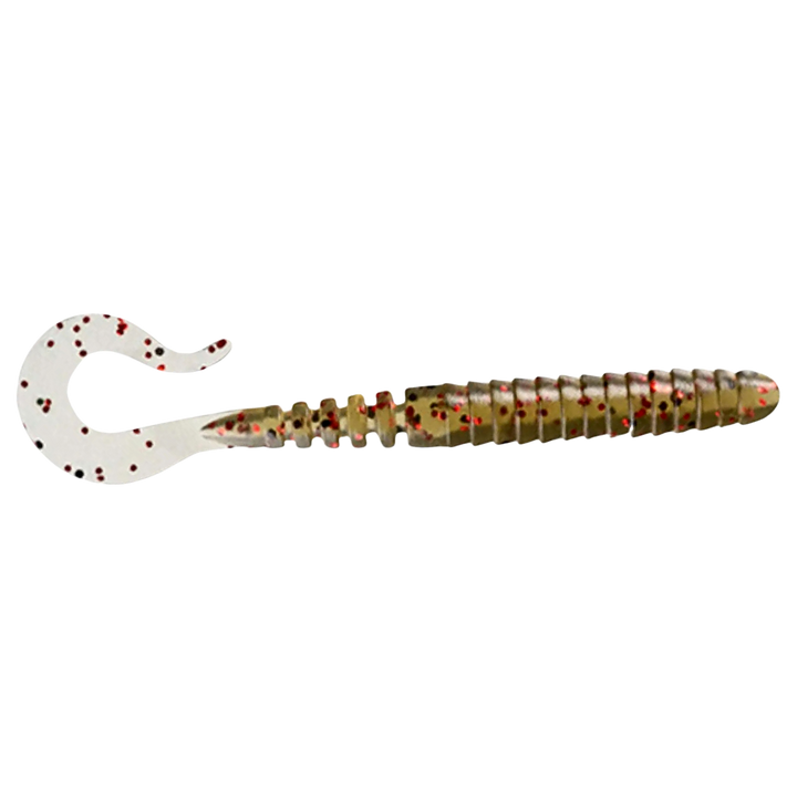FishUp Vipo Jigi 2.8" Green Pumpkin/Red &amp; Black sivulta, pää oikealla