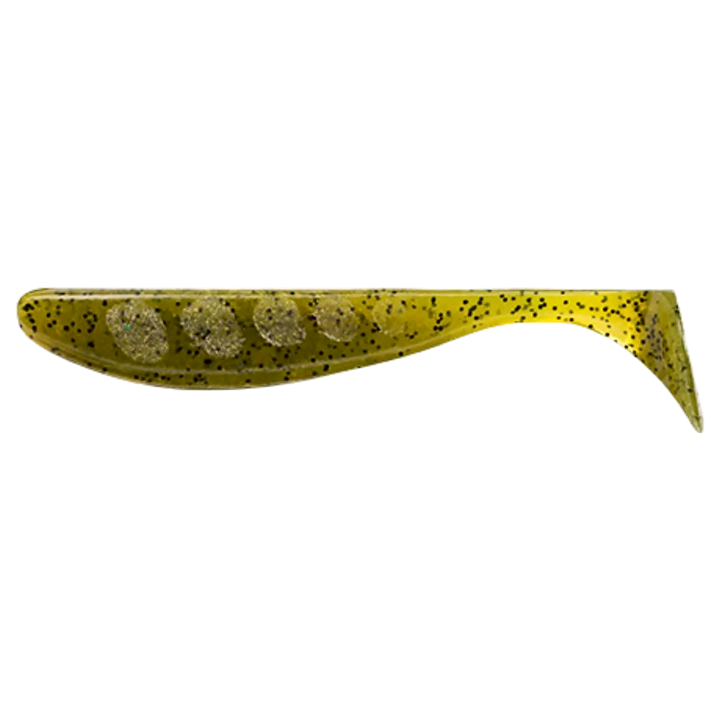 FishUp Wizzle Shad Jigi 2" Green Pumpkin Seed sivulta, pää vasemmalla