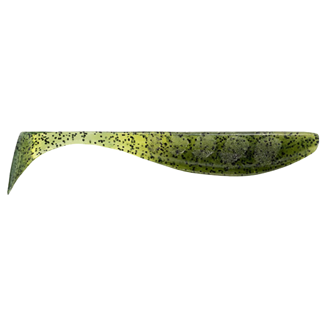 FishUp Wizzle Shad Jigi 2" Watermelon Seed sivulta, pää oikealla