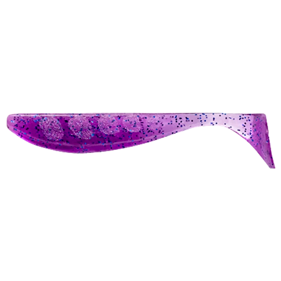 FishUp Wizzle Shad Jigi 3" Violet/Blue sivulta, pää vasemmalla