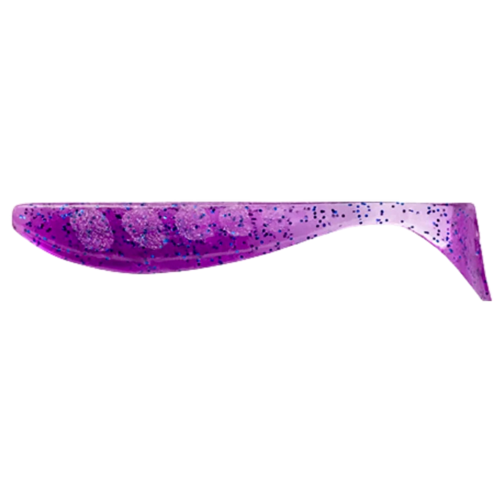 FishUp Wizzle Shad Jigi 3" Violet/Blue sivulta, pää vasemmalla