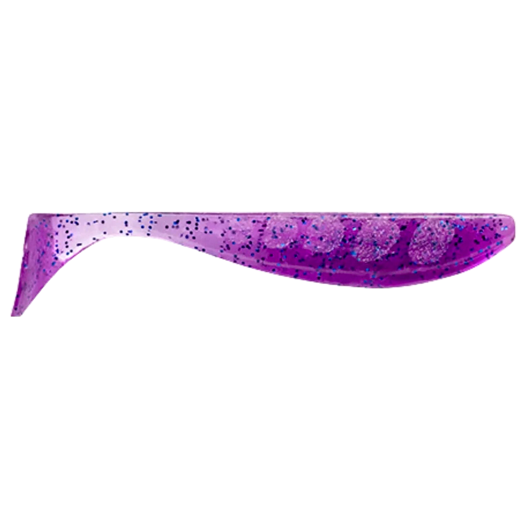 FishUp Wizzle Shad Jigi 3" Violet/Blue sivulta, pää oikealla