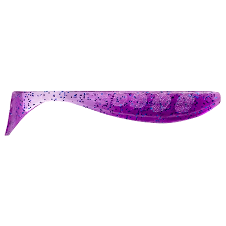 FishUp Wizzle Shad Jigi 3" Violet/Blue sivulta, pää oikealla