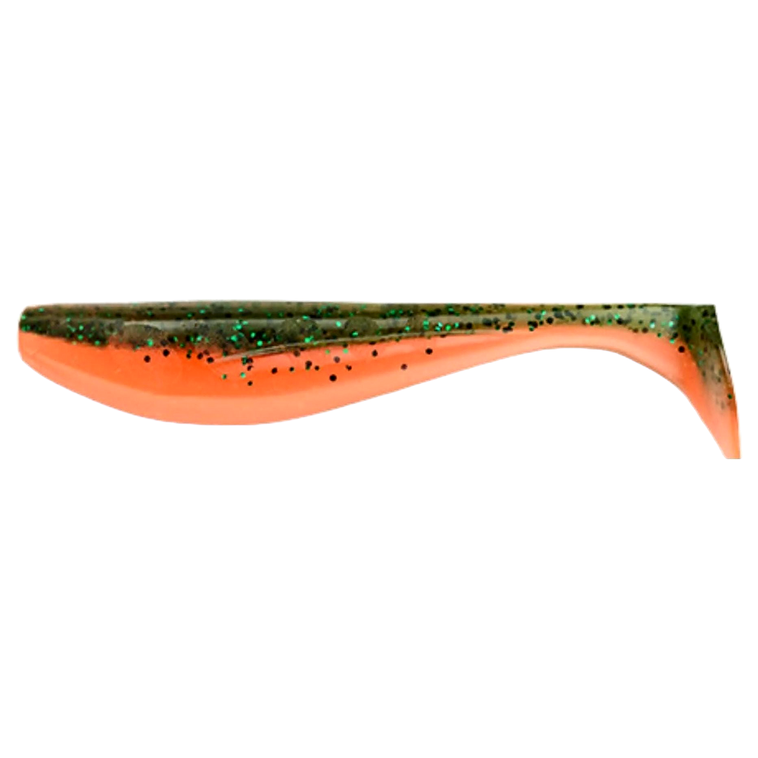 FishUp Wizzle Shad Jigi 3" Watermelon/Orange sivulta, pää vasemmalla