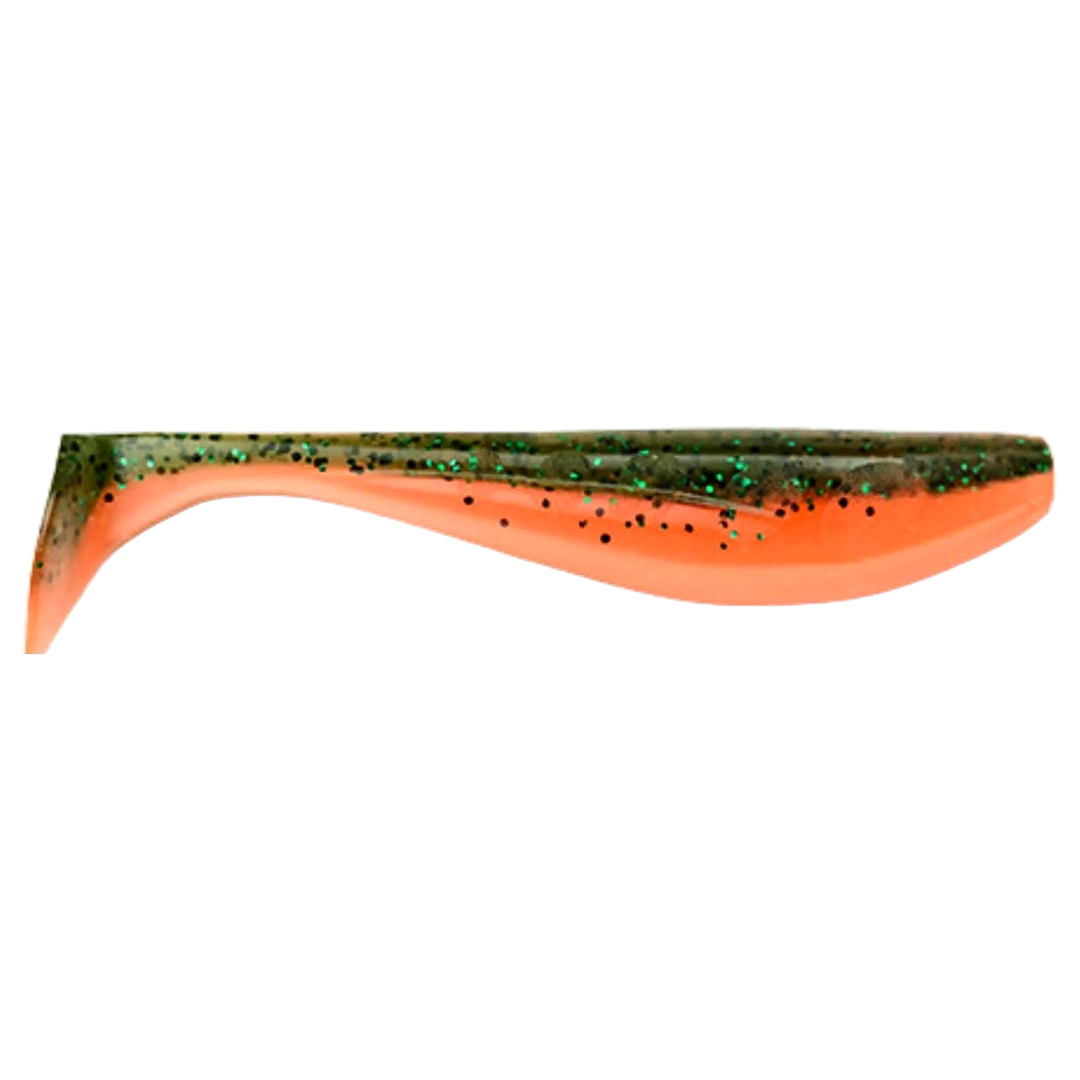 FishUp Wizzle Shad Jigi 3" Watermelon/Orange sivulta, pää oikealla