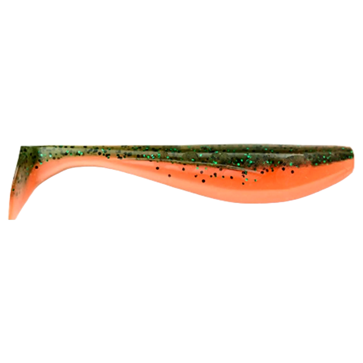 FishUp Wizzle Shad Jigi 3" Watermelon/Orange sivulta, pää oikealla