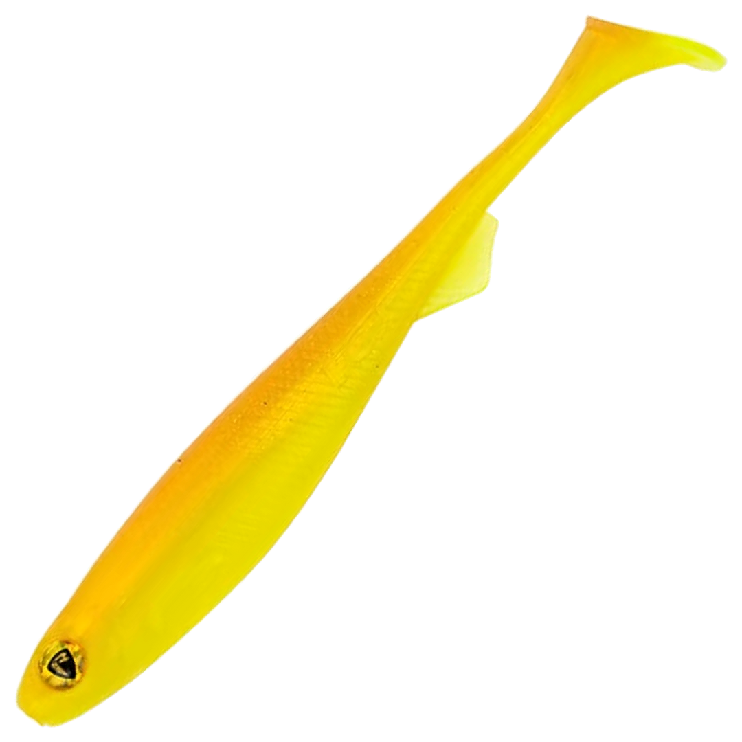 Fox Rage Slick Shad Jigi 11cm, väri UV Sun Dance: keltainen runko