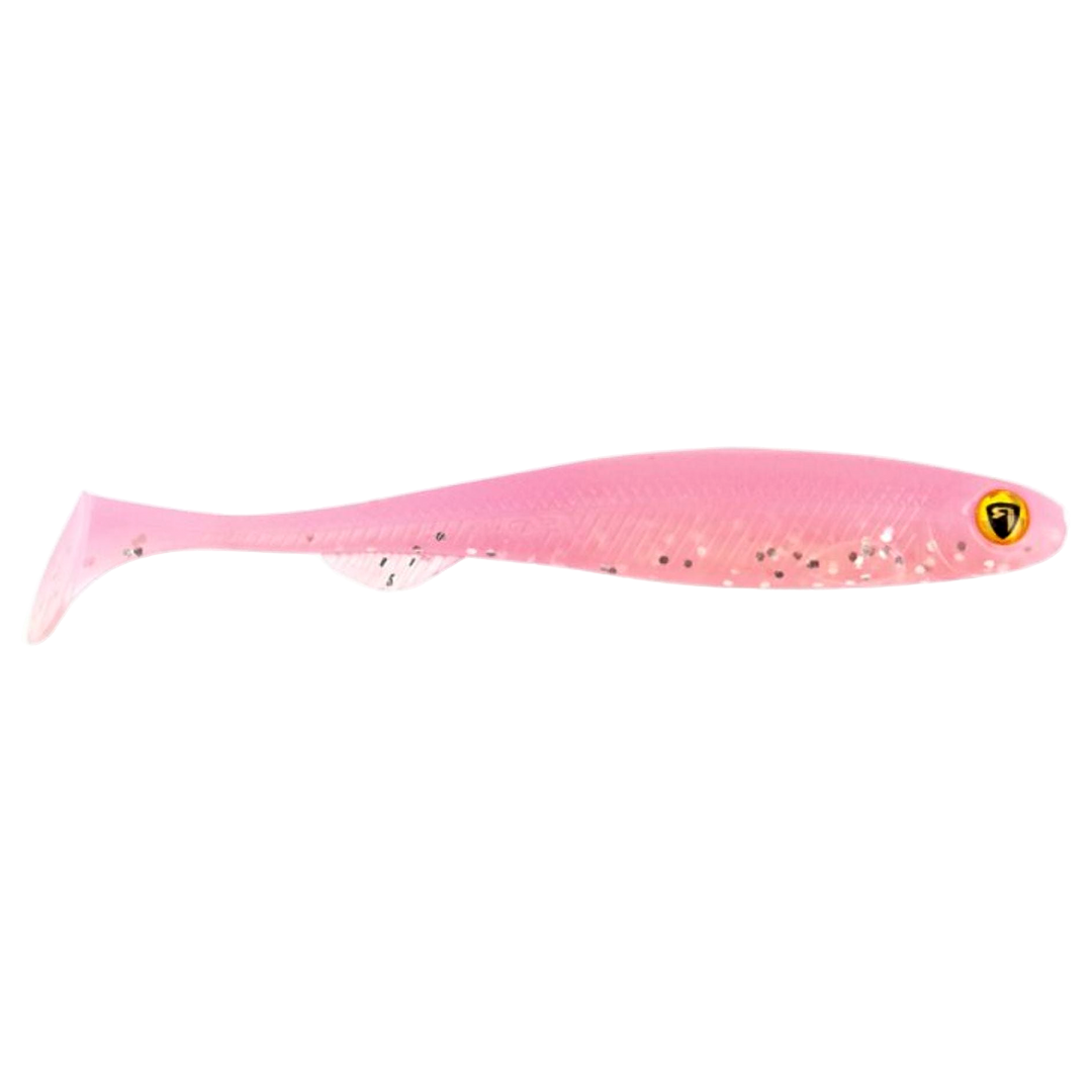Fox Rage Slick Shad Jigi 7cm UV Pink Candy sivulta, pää oikealla