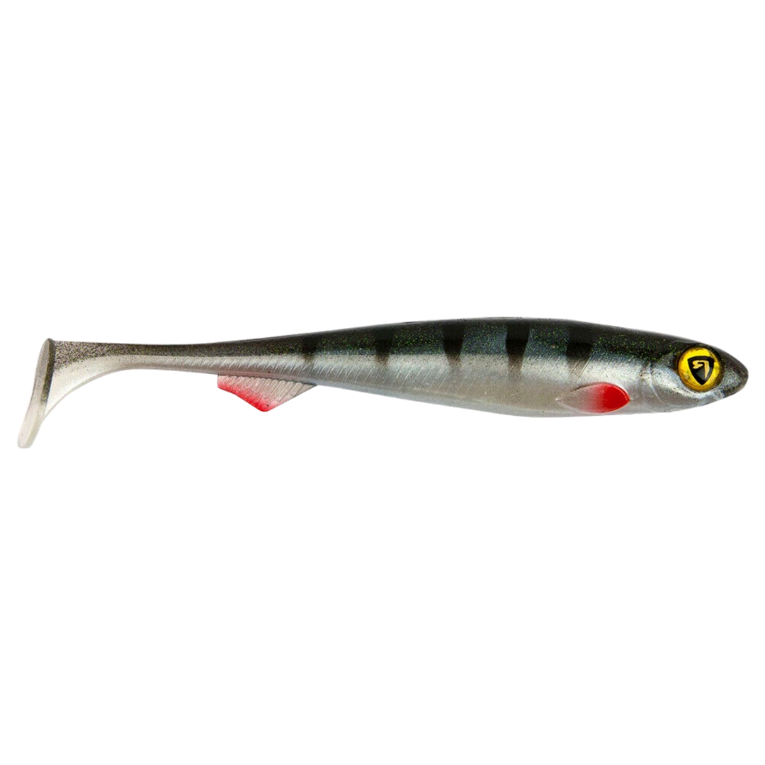 Fox Rage Slick Shad Jigi 7cm Young Perch sivulta, pää oikealla