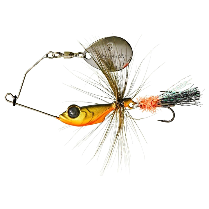 Gunki Alvin Fly Spinnerbait 5.6g Acid Fly sivulta, pää vasemmalla