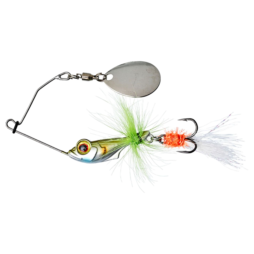 Gunki Alvin Fly Spinnerbait 5.6g Baby Chart sivulta, pää vasemmalla
