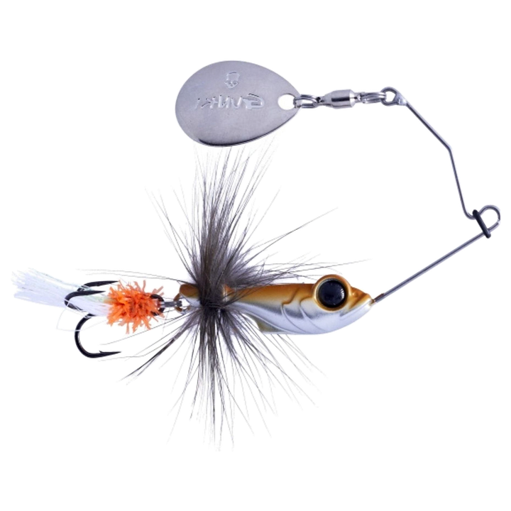 Gunki Alvin Fly Spinnerbait 5.6g White Fry sivulta, pää oikealla
