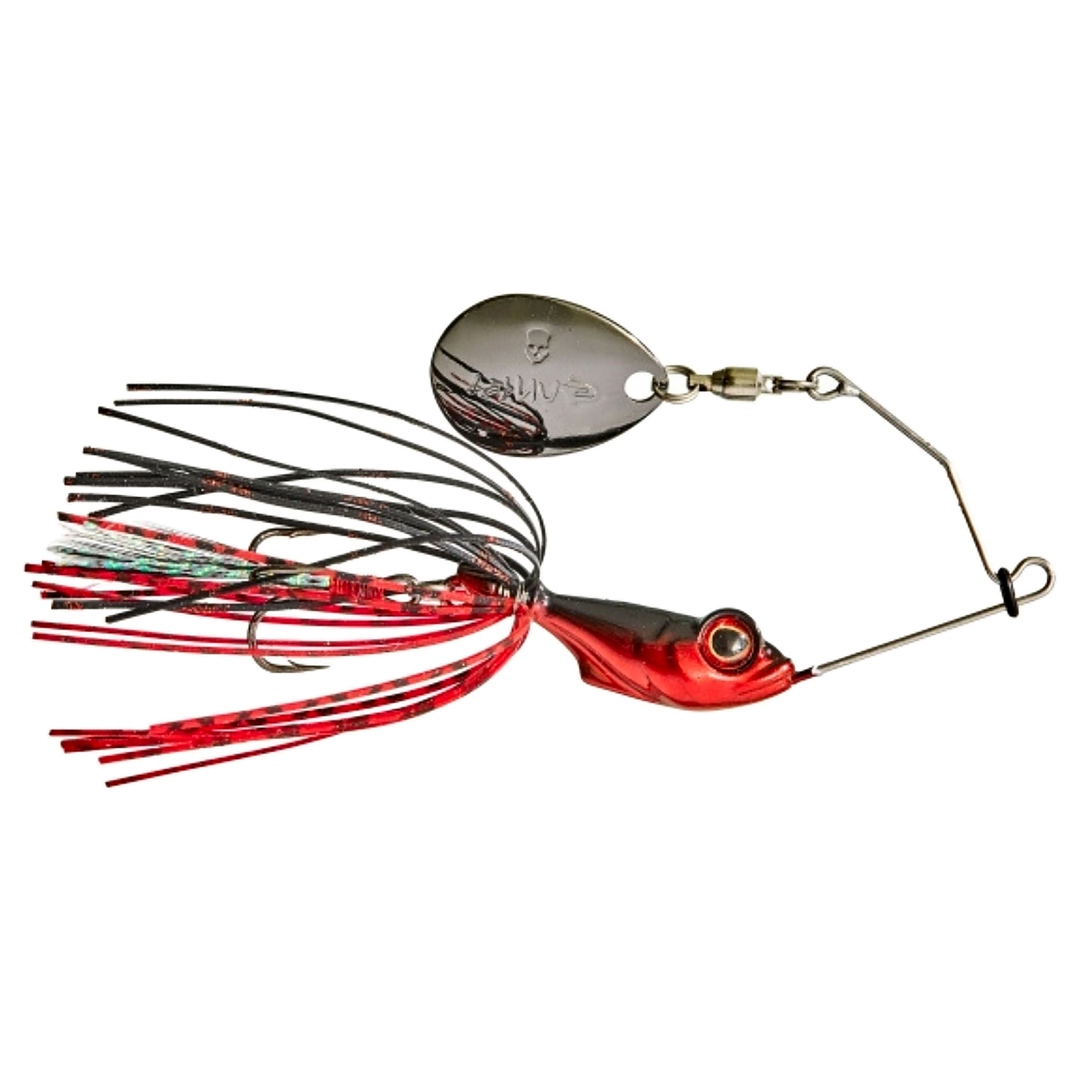Gunki Alvin Spinnerbait 5,6g Black &amp; Red sivulta, pää oikealla