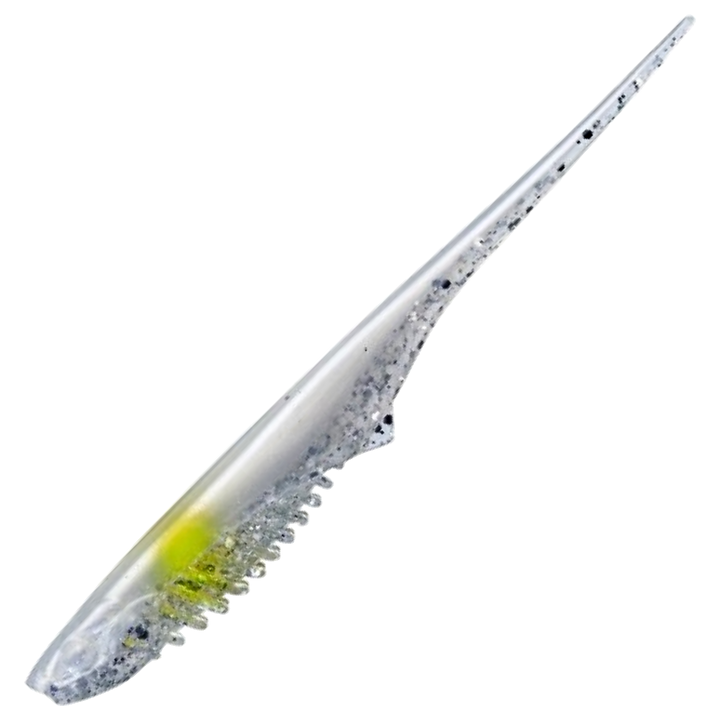 Gunki Mosquito Jigi 11cm, väri Crystal White: valkoinen selkä, kirkas hileinen kylki ja keltainen täplä