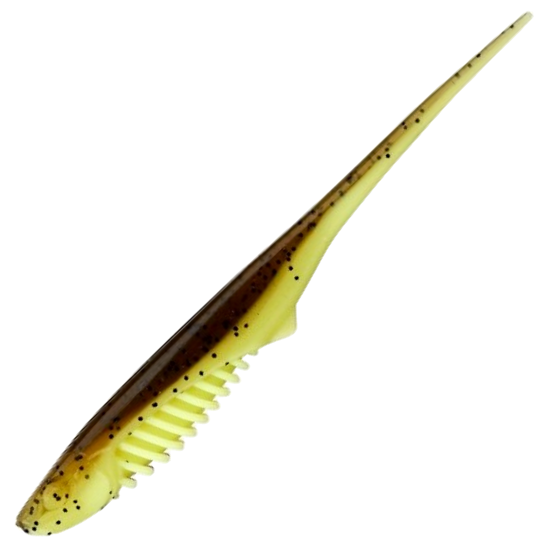 Gunki Mosquito Jigi 11cm, väri Solid Brown Chart: ruskea selkä, keltainen kylki ja mustat pilkut