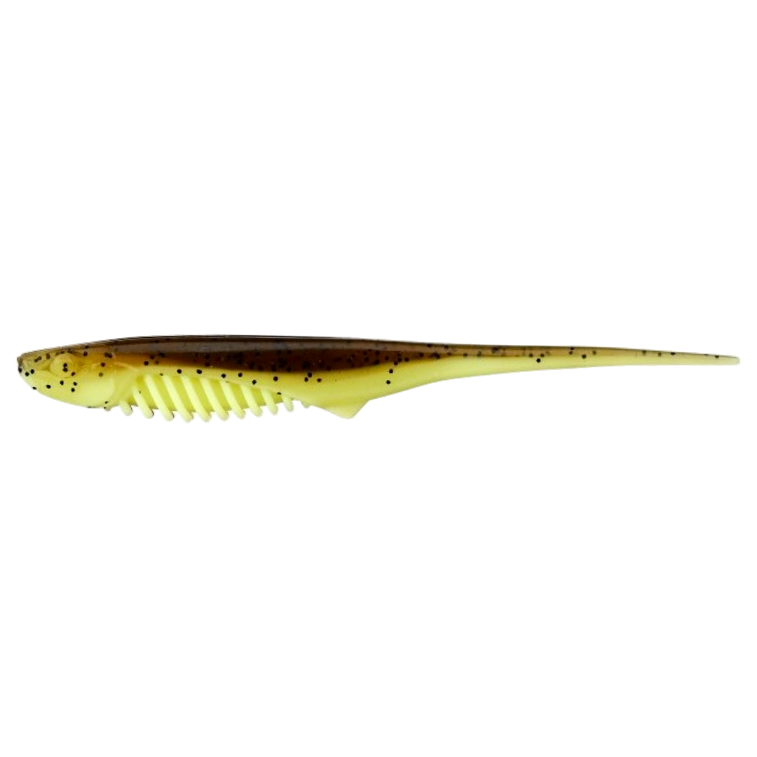 Gunki Mosquito Jigi 11cm Solid Brown Chart sivulta, pää vasemmalla
