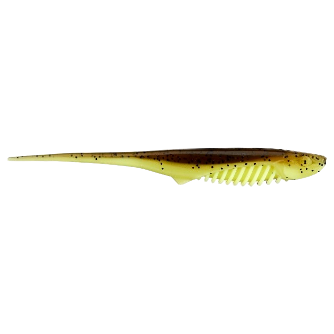 Gunki Mosquito Jigi 11cm Solid Brown Chart sivulta, pää oikealla