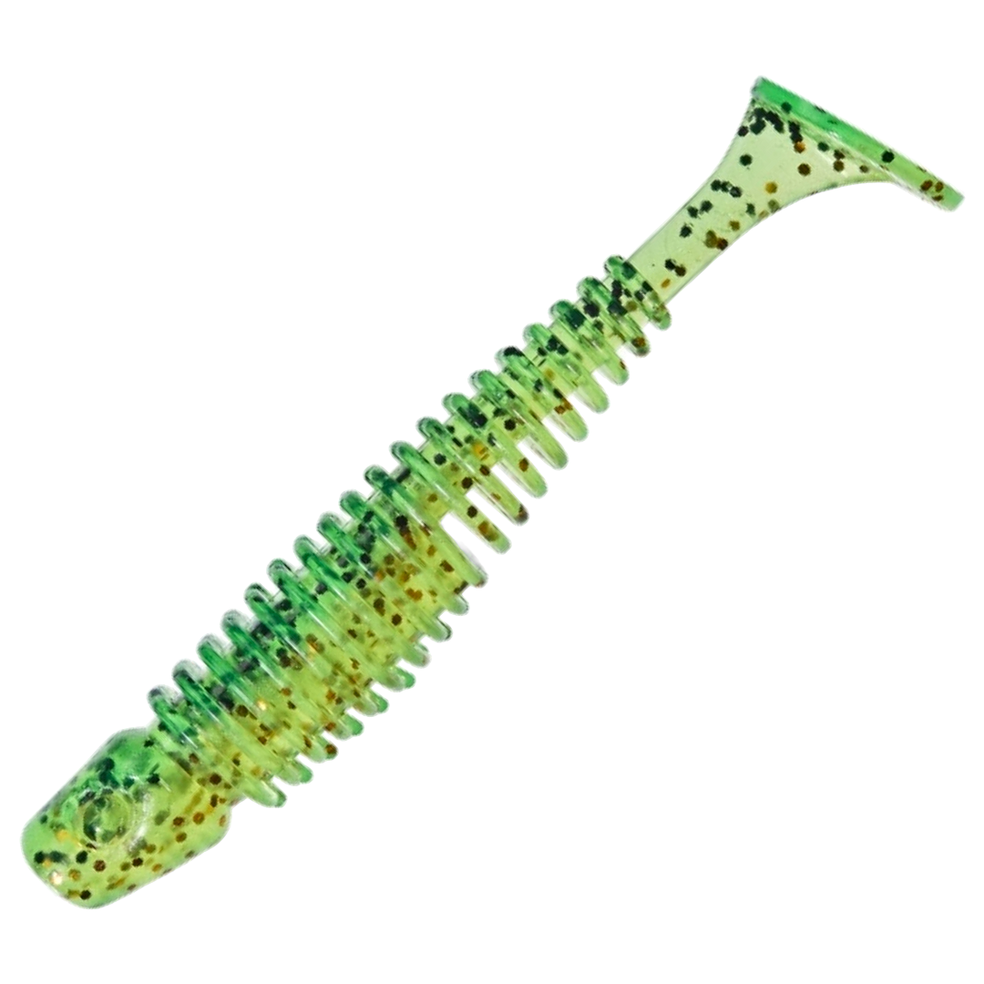 Gunki Tipsy-SXL Jigi 7,6cm, väri Fire Chart: läpikuultava vihreä runko, ruskeat ja mustat pilkut