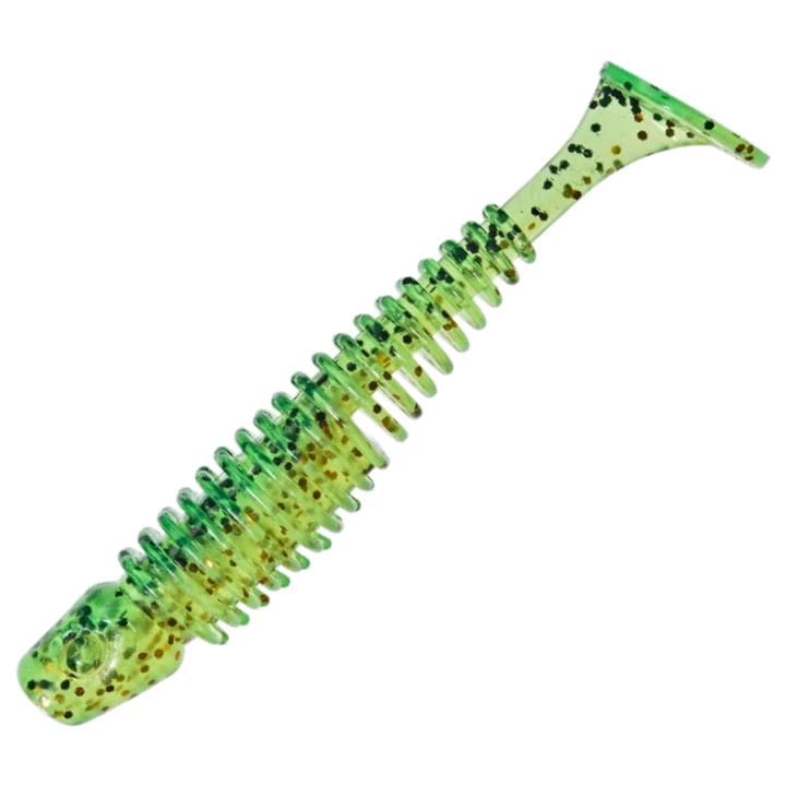 Gunki Tipsy-SXL Jigi 7,6cm, väri Fire Chart: läpikuultava vihreä runko, ruskeat ja mustat pilkut