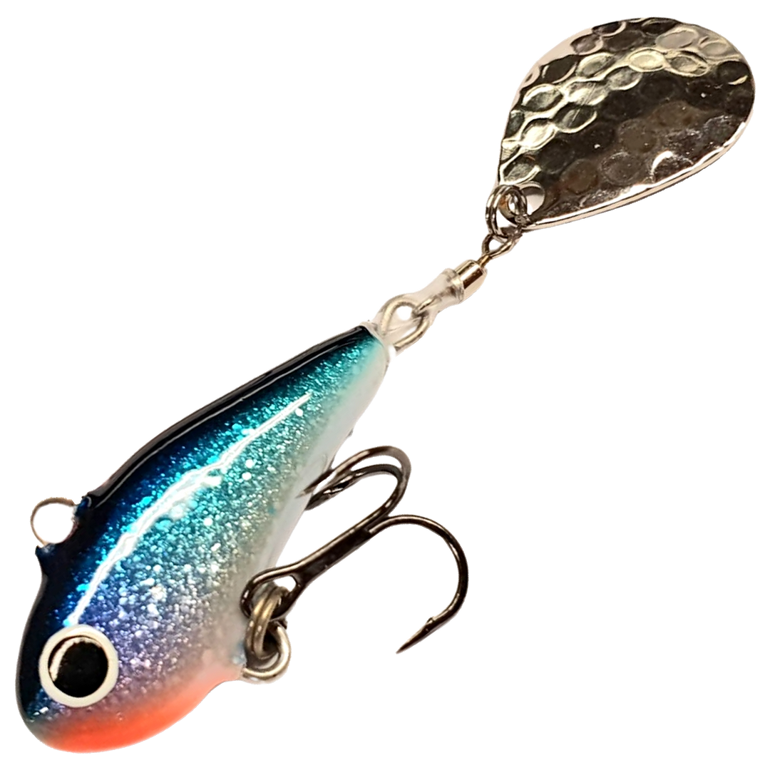 Halme Spintail 35mm 13g, väri 004 Sinihopea: sininen selkä, hopeinen kylki, punainen leuka ja hopeinen lippa