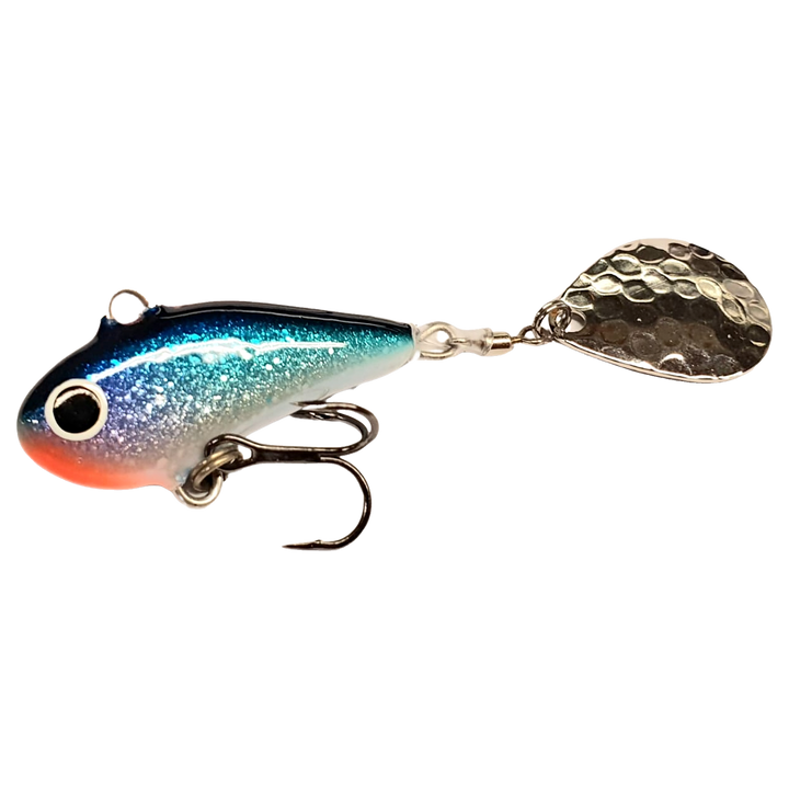 Halme Spintail 35mm 13g 004 Sinihopea sivulta, pää vasemmalla