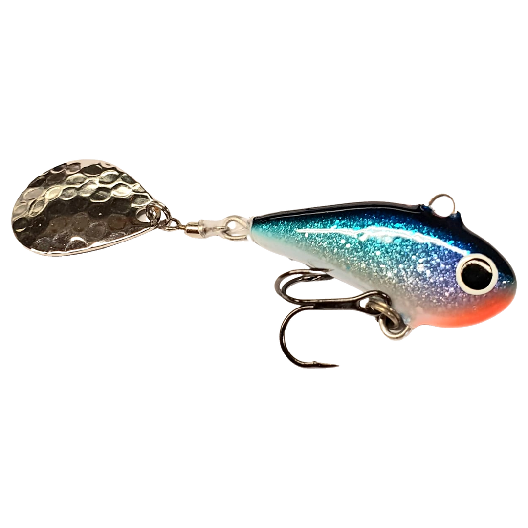 Halme Spintail 35mm 13g 004 Sinihopea sivulta, pää oikealla