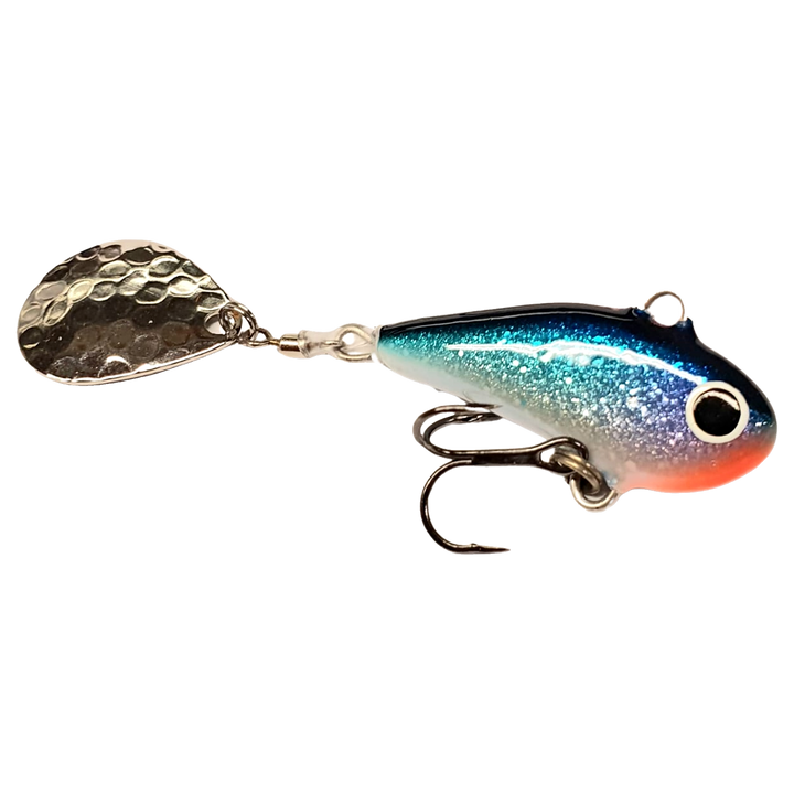Halme Spintail 35mm 13g 004 Sinihopea sivulta, pää oikealla