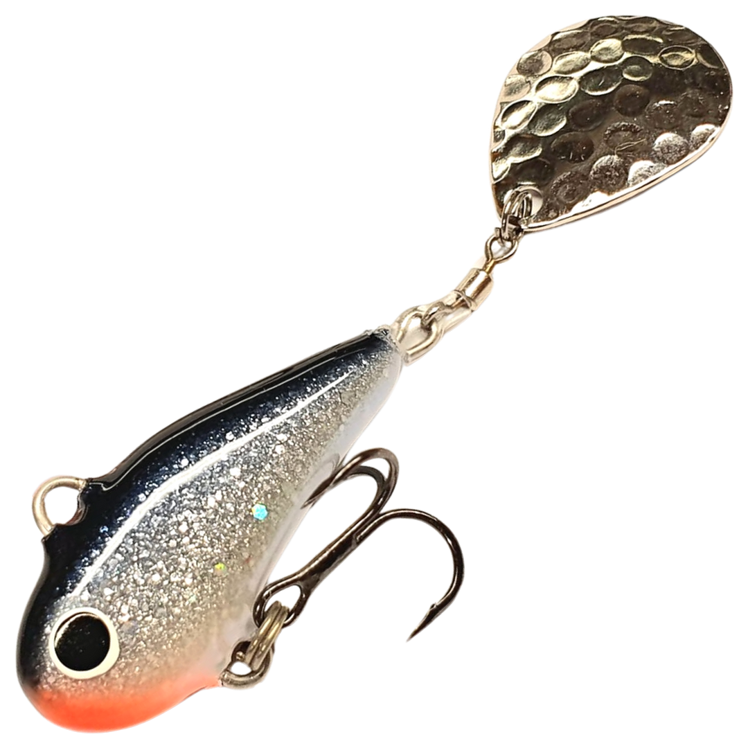 Halme Spintail 35mm 13g, väri 006 Muikku: musta selkä, hopeinen kylki, oranssi leuka ja hopeinen lippa