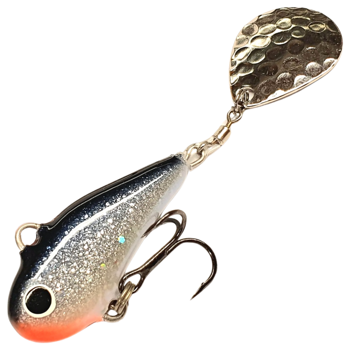 Halme Spintail 35mm 13g, väri 006 Muikku: musta selkä, hopeinen kylki, oranssi leuka ja hopeinen lippa